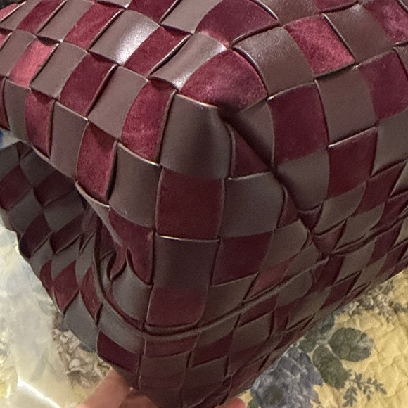 Tory Burch Burgundy and Black Checkered Tote - Picture 8 of 15